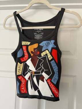 Lo Harris Strong Person Character Graphic Ribbed Tank Top